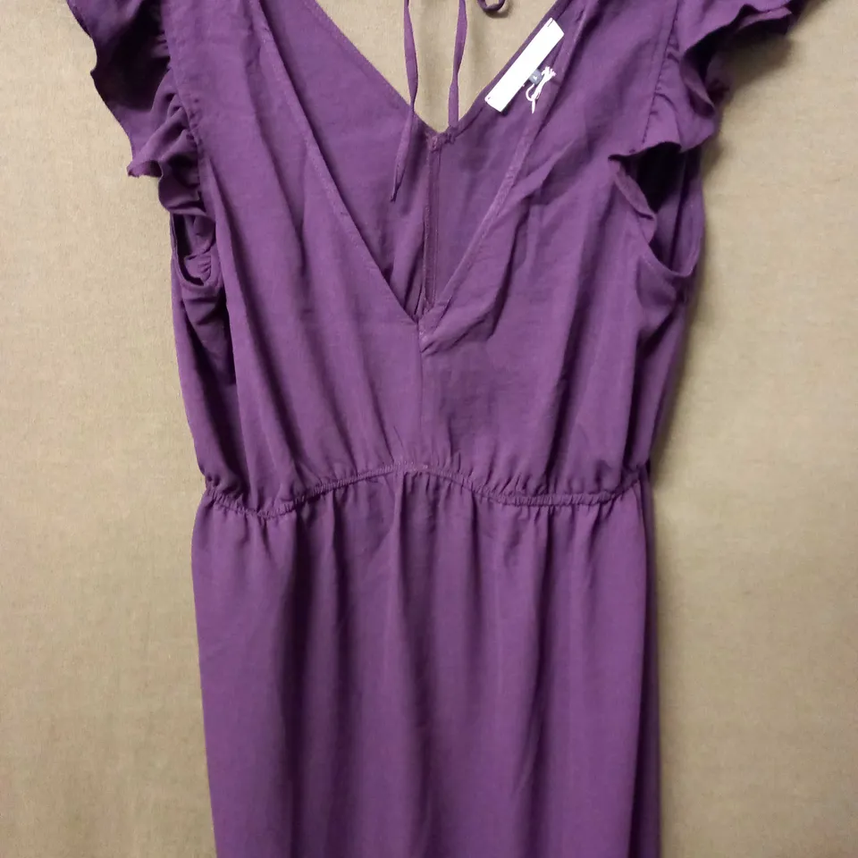 MAISON DE NIMES V-NECK MIDI DRESS IN PLUM - LARGE