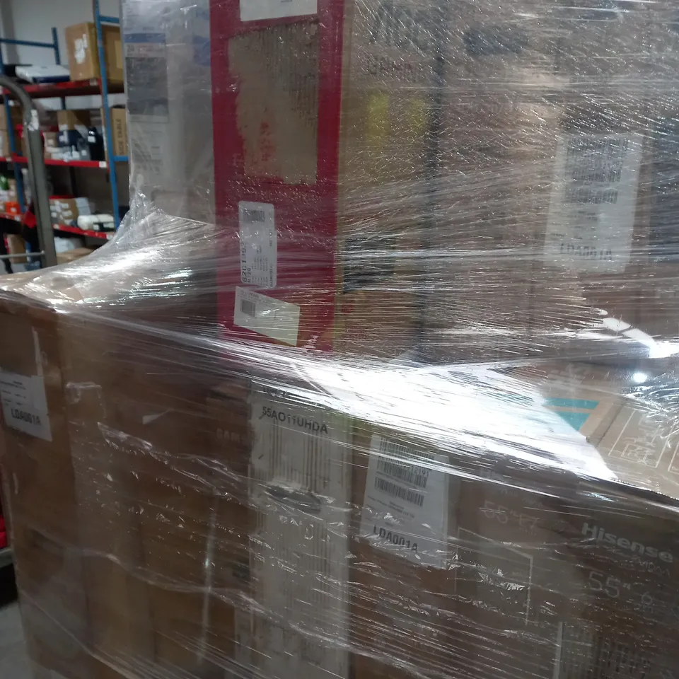 PALLET OF 12 ASSORTED TELEVISION & MONITORS TO INCLUDE - SAMSUNG 2023 65” CU71A0 UHD 4K HDR SMART TV - PHILIPS 272V8LA FULL HD 27" LCD MONITOR - BLACK - LG LED UR78 43" 4K SMART TV, 2023 ECT - COLLECT