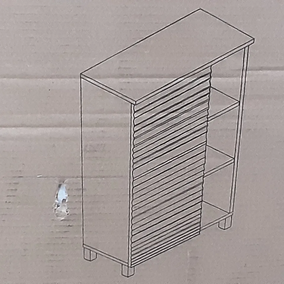 BOXED CONSOLE STORAGE UNIT IN WHITE 