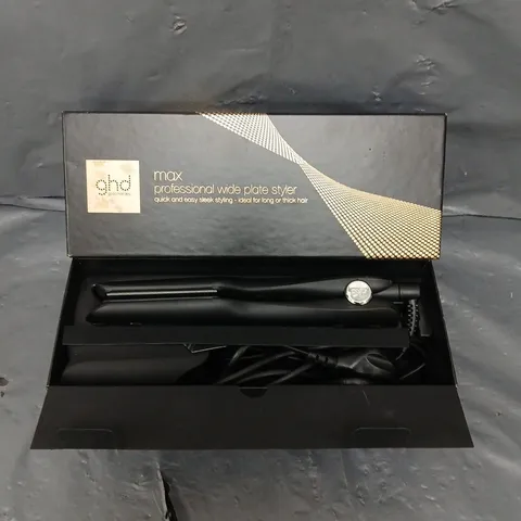 BOXED GHD MAX - WIDE PLATE HAIR STRAIGHTENER - BLACK