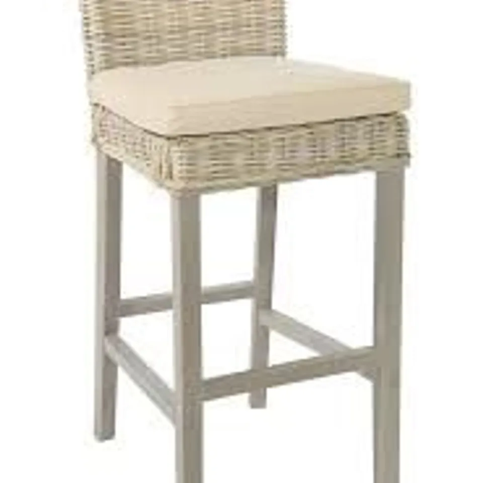 BOXED MAYA WHITE OVER GREY BARSTOOL 