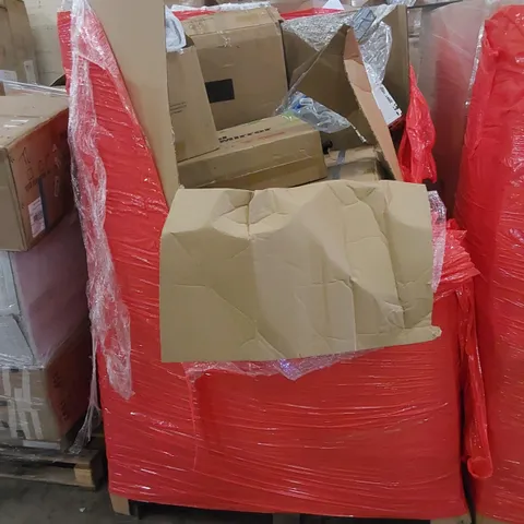 PALLET TO CONTAIN ASSORTED HOUSEHOLD PRODUCTS. INCLUDES MAKEUP MIRROR, ARMCHAIR, DISCO BALL, BOXED FURNITURE ETC