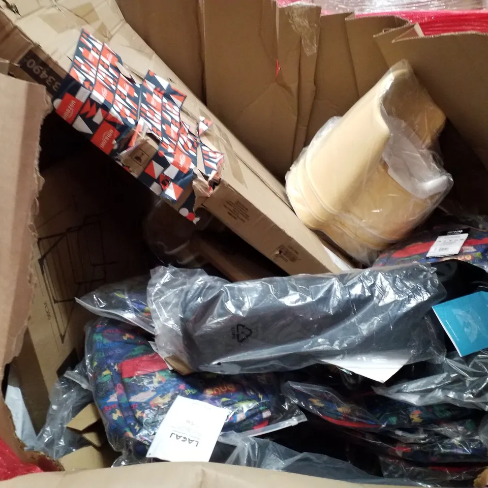 PALLET CONTAINING ASSORTED PRODUCTS INCLUDING 3-TIER CLOTHES AIRER, CAMPING TABLE, KIDS BACKPACKS & POTTY CHAIRS