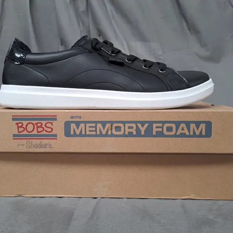 BOXED PAIR OF BOBS FROM SKECHERS SHOES IN BLACK SIZE 8