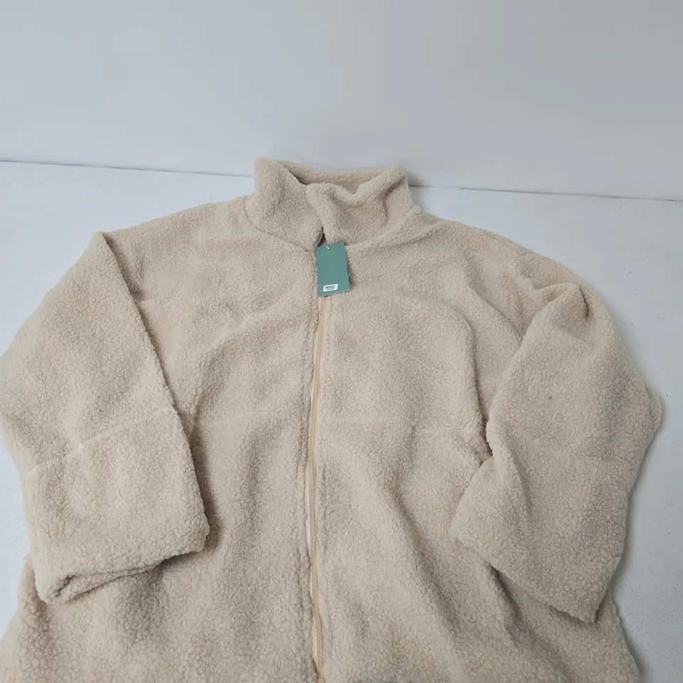 LA MAREY LADIES PLUSH JACKET IN BEIGE - XL