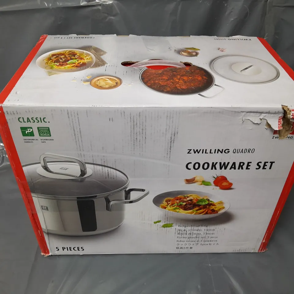 BOXED ZWILLING QUADRO COOKWARE SET - COLLECTION ONLY