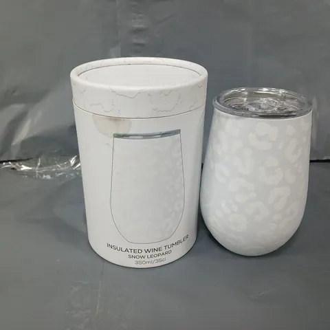 BOXED SUP INSULATED WINE TUMBLER IN SNOW LEOPARD (350ML)