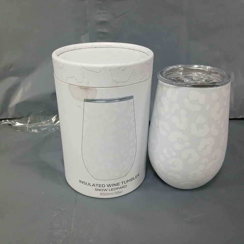 BOXED SUP INSULATED WINE TUMBLER IN SNOW LEOPARD (350ML)