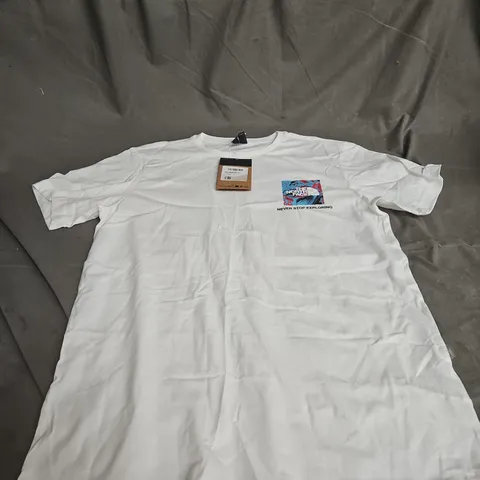 THE NORTH FACE MEN'S T-SHIRT, WHITE, SIZE M