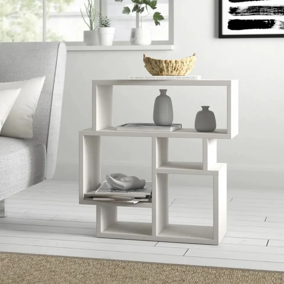 BOXED JAZMIN SIDE TABLE WITH STORAGE WHITE