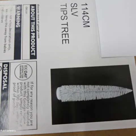 PALLET OF APPROXIMATELY 12 BRAND NEW BOXED 114cm SILVER TIPS TREE