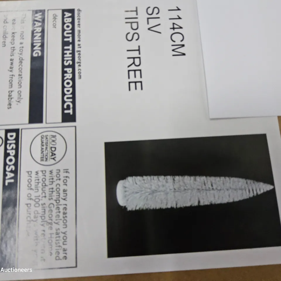 PALLET OF APPROXIMATELY 12 BRAND NEW BOXED 114cm SILVER TIPS TREE
