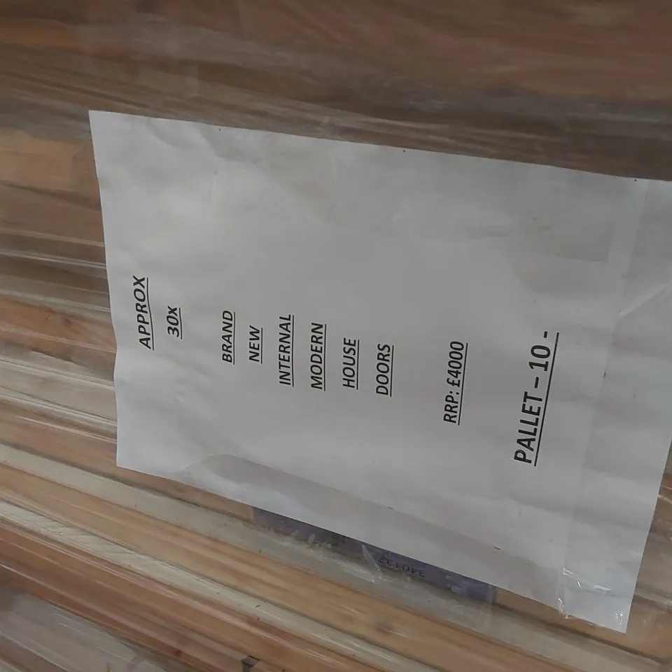 PALLET CONTAINING A VERY LARGE QUANTITY OF ASSORTED DOORS