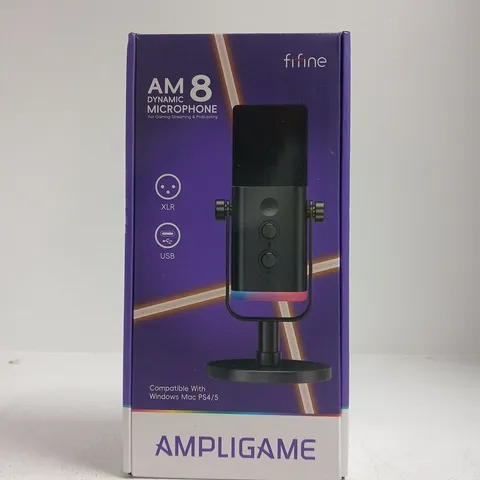 AM8 DYNAMIC MICROPHONE FOR GAMING/STREAMING – USB & XLR – BOXED
