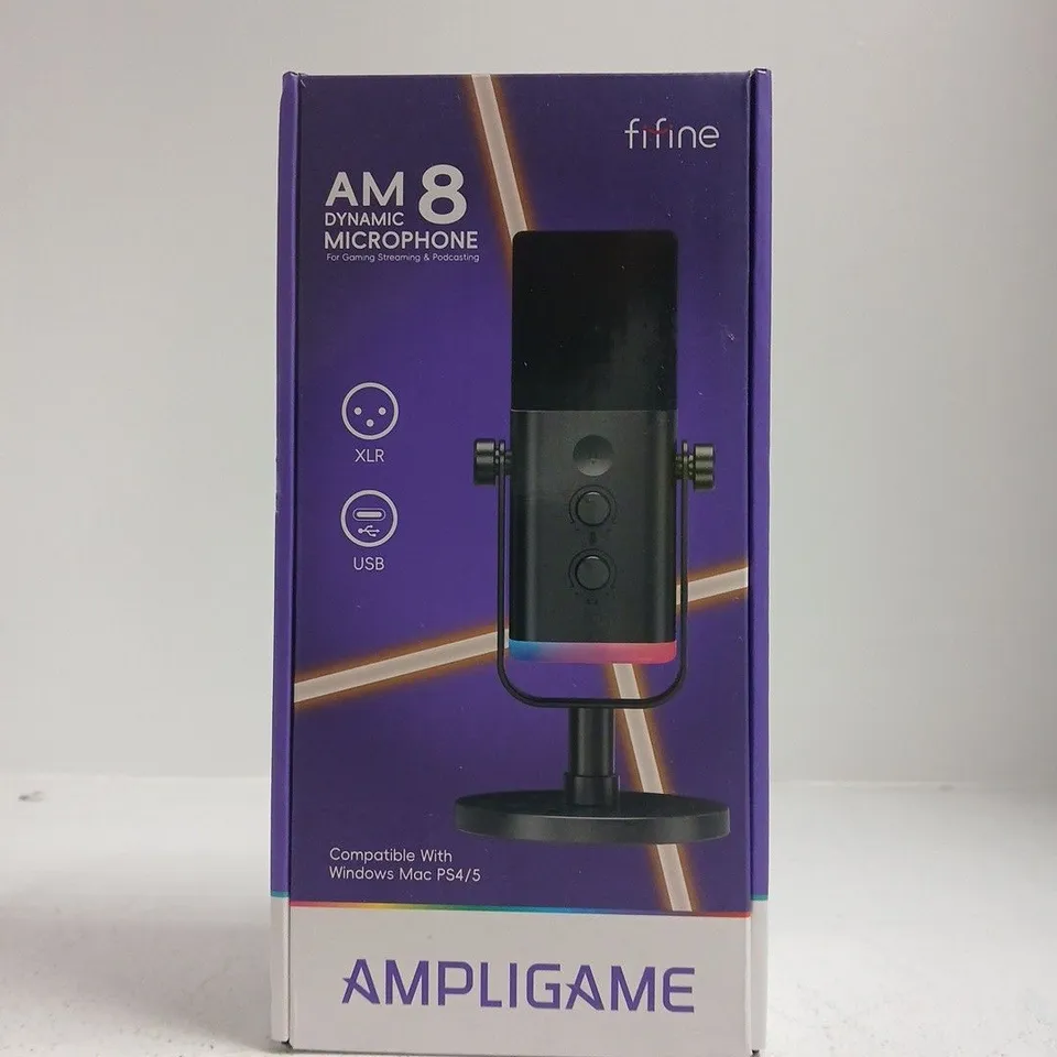 AM8 DYNAMIC MICROPHONE FOR GAMING/STREAMING – USB & XLR – BOXED
