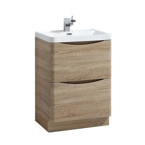 ENVY FLOOR MOUNTED 600MM VANITY UNIT IN LIGHT OAK - 1 BOX