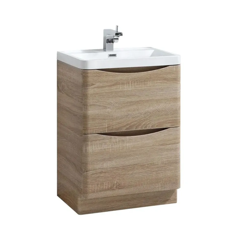ENVY FLOOR MOUNTED 600MM VANITY UNIT IN LIGHT OAK - 1 BOX