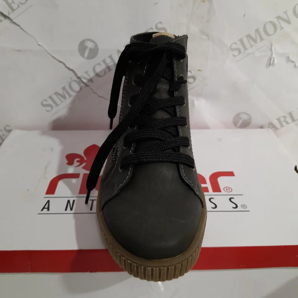 BOXED RIEKER HI TOP TRAINER WITH CUFF, KHAKI - SIZE 4