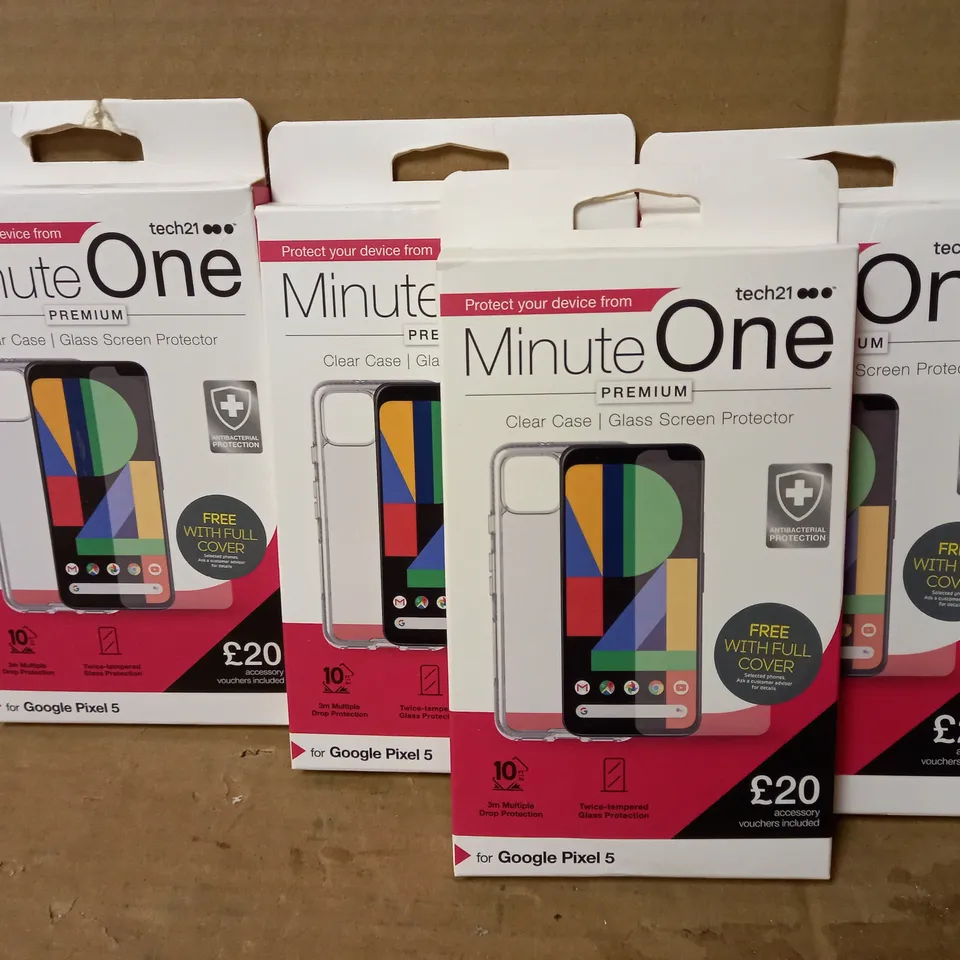 LOT OF 4 MINUTE ONE CLEAR CASES FOR GOOGLE PIXEL 5