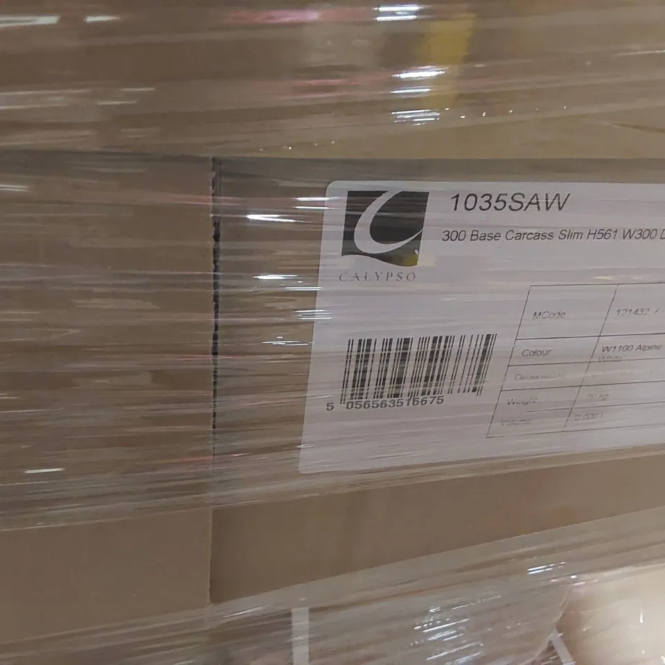PALLET CONTAINING A LARGE QUANTITY OF BRAND NEW ASSORTED BATHROOM FURNITURE ITEMS INCLUDING: CALYPSO BASE CARCASSES