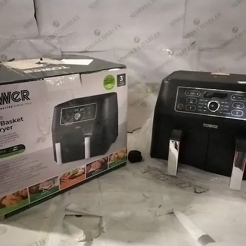 BOXED TOWER 8 LITRE DUAL BASKET AIR FRYER 