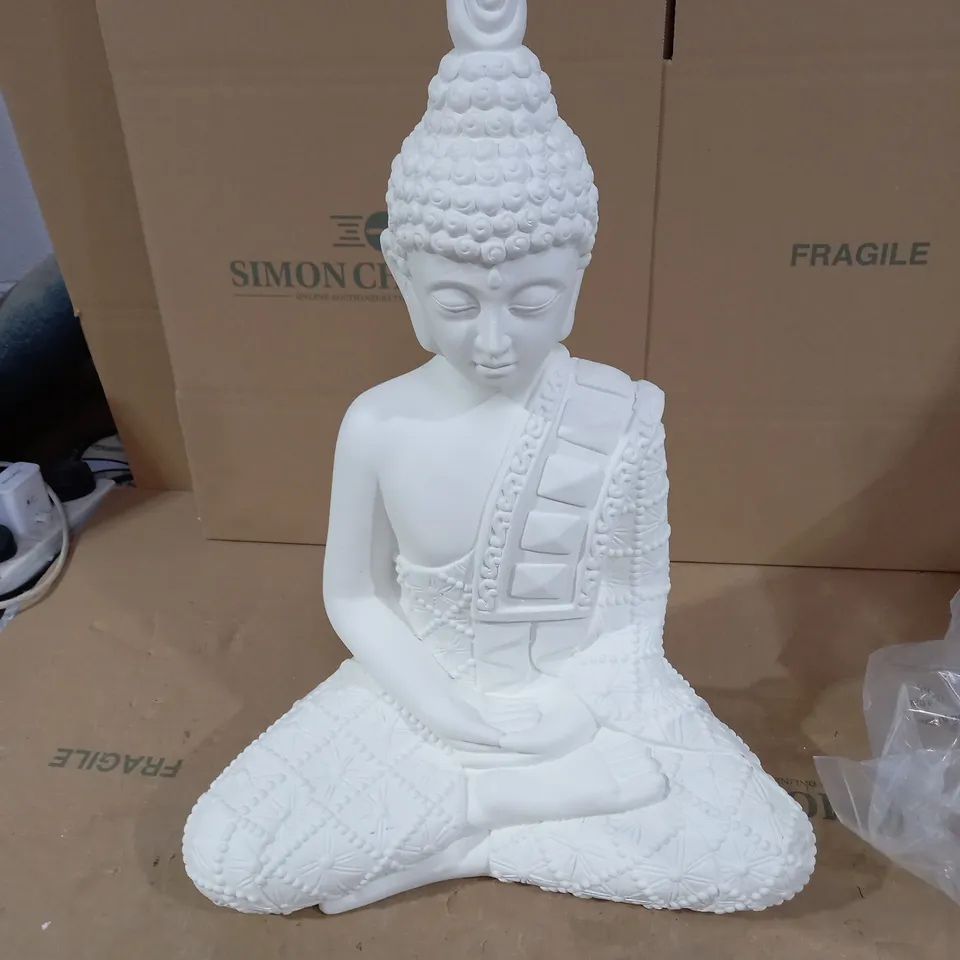 KELLY HOPPEN INDOOR OUTDOOR LARGE 50CM BUDDHA STATUE - WHITE