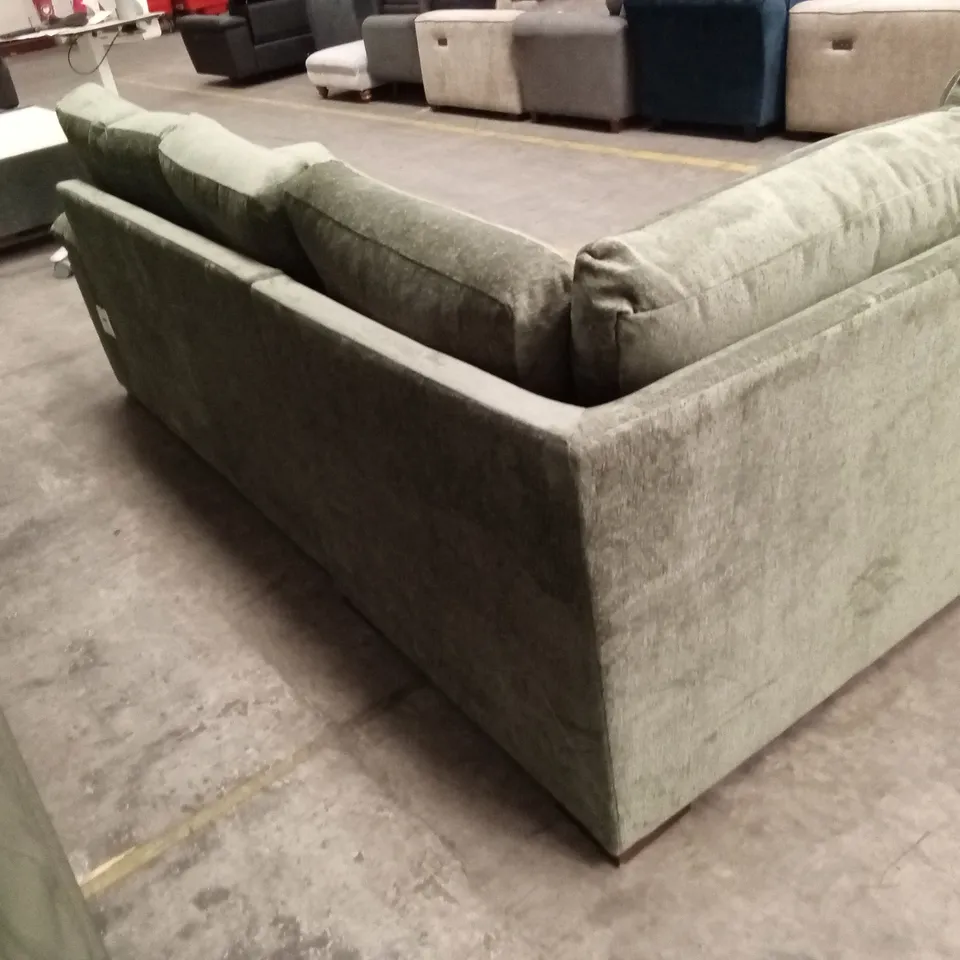 SALERNO STANDARD BACK FABRIC LEFT HAND CORNER CHAISE SOFA - GREEN RRP £999