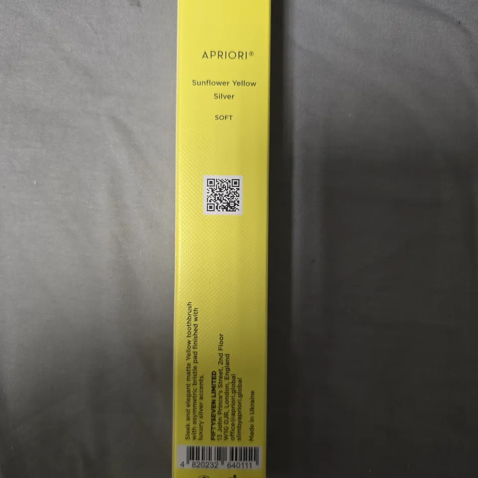 APPROXIMATELY 110 PCS APRIORI SOFT TOOTHBRUSH – SUNFLOWER YELLOW/SILVER