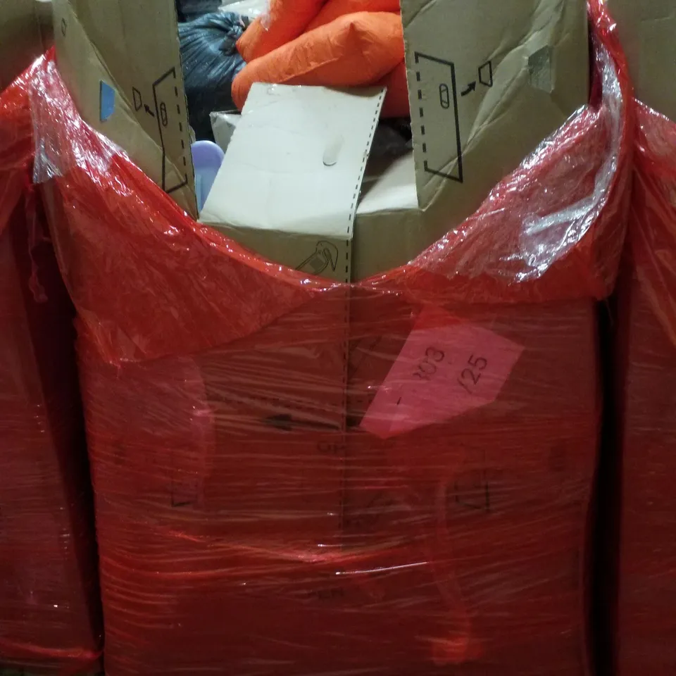 PALLET CONTAINING ASSORTED PRODUCTS INCLUDING UMBRELLA, 3" FOAM UNIVERSAL TOILET SEAT RISER, MOTOR CAR ENGINE TOY & ELECTRIC COOKTOP