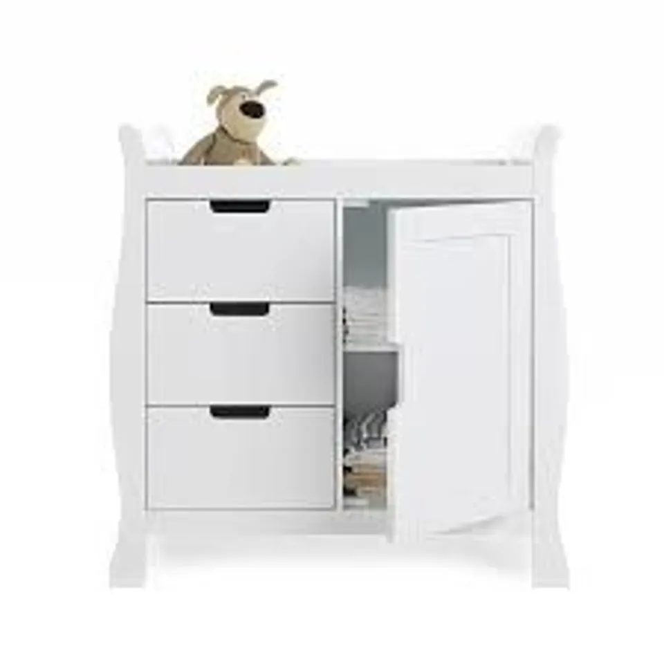 BOXED OBABY STAMFORD CLOSED CHANGING UNIT - WHITE (2 BOXES)