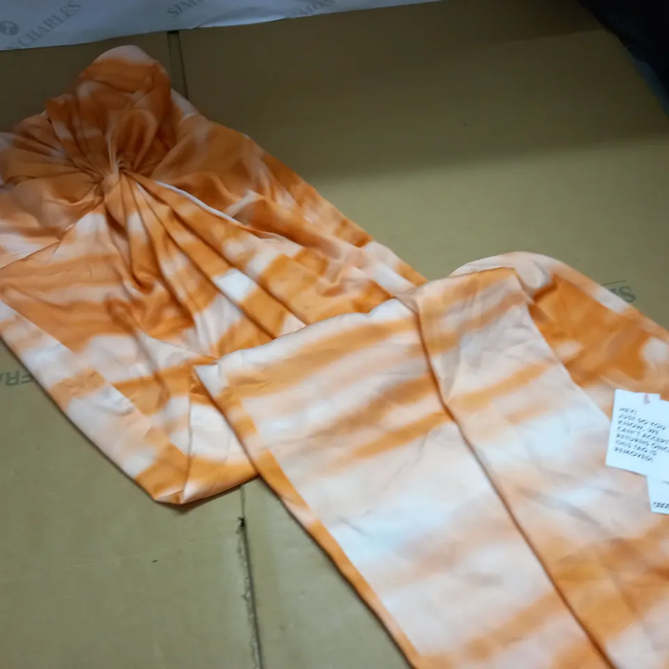 ASOS DESIGN SATIN BANDEAU TWIST FRONT MIDI DRESS - UK 10