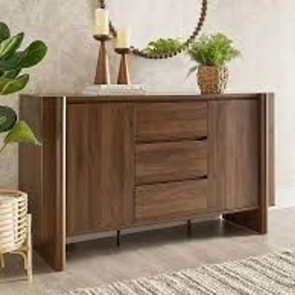 BOXED AMBER LARGE SIDEBOARD - RUSTIC OAK (2 BOXES) RRP £229