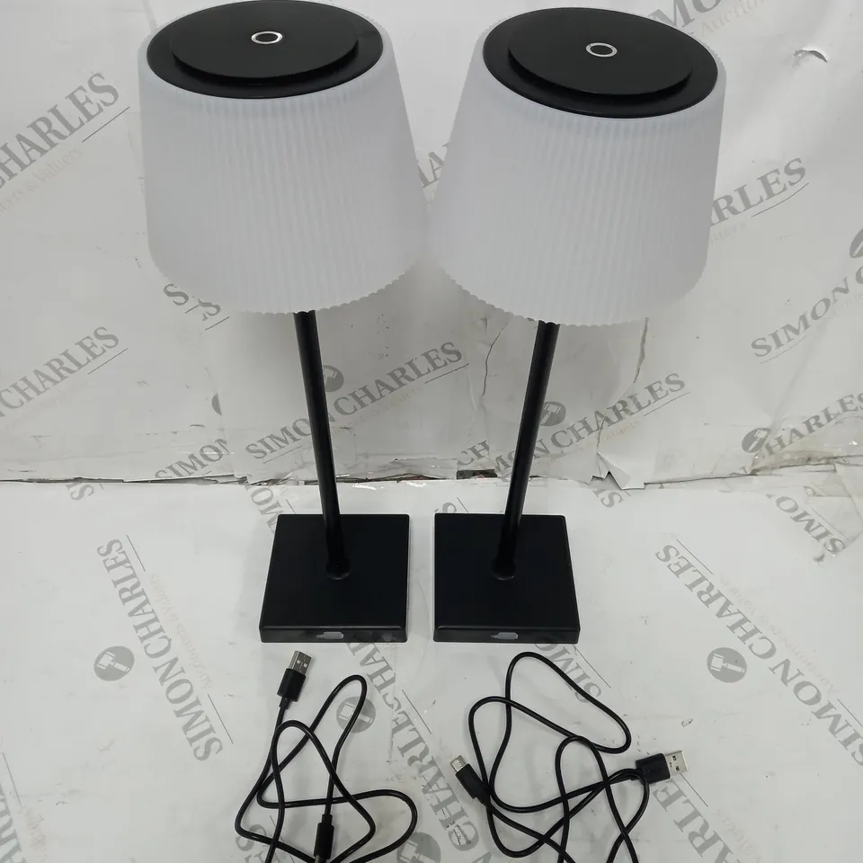 SFIXX SET OF 2 INDOOR OUTDOOR TOUCH TABLE LIGHTS BLACK