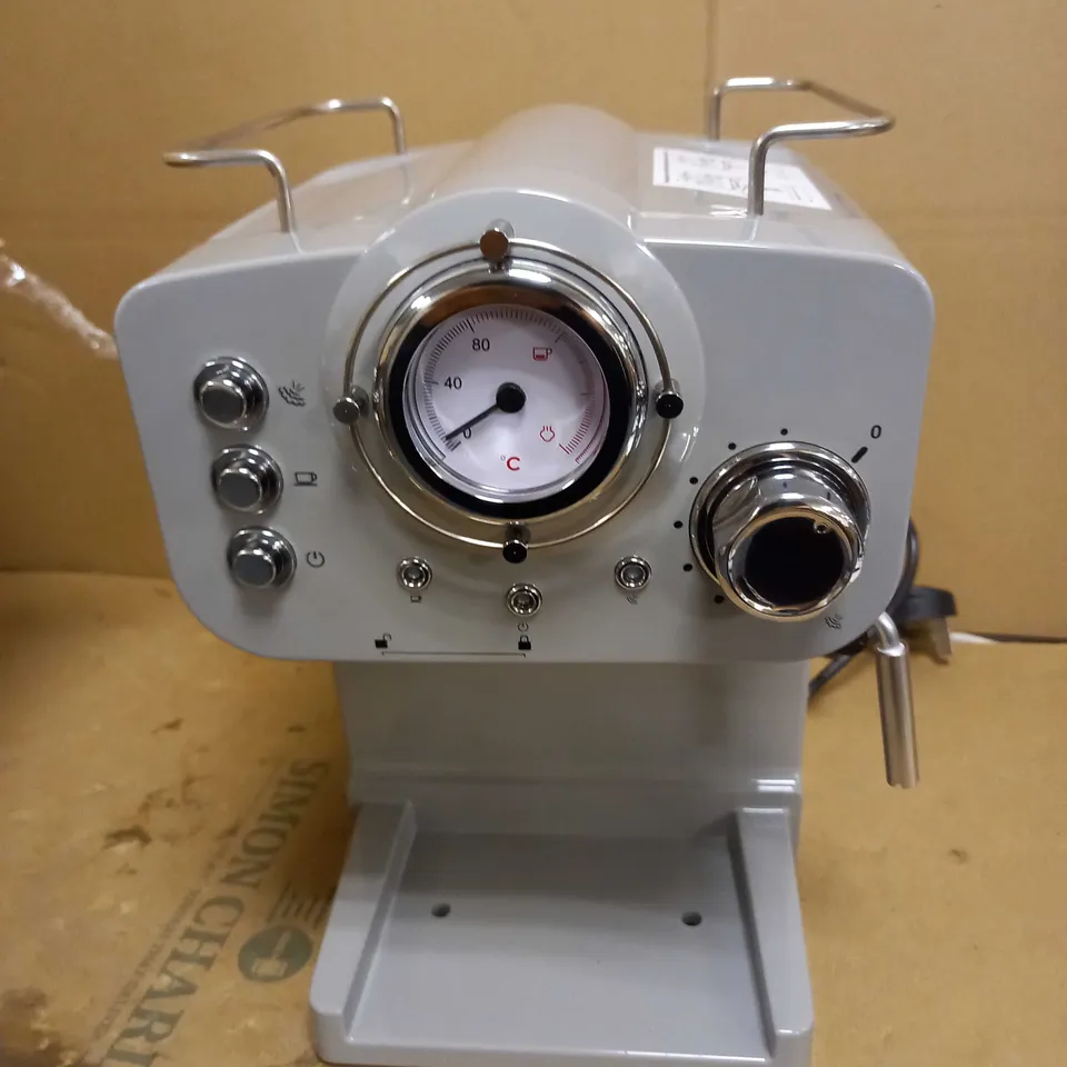 SWAN RETRO PUMP ESPRESSO COFFEE MACHINE - GREY
