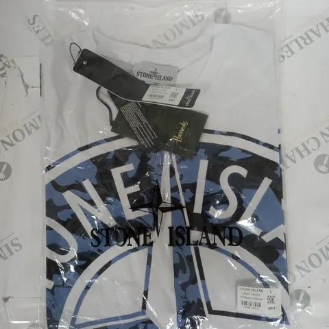 STONE ISLAND LOGO T-SHIRT IN WHITE SIZE L