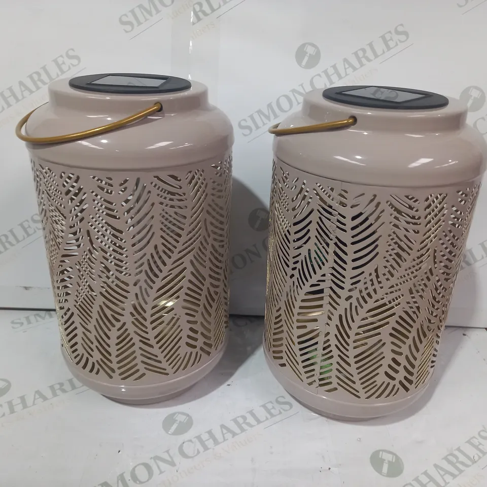 GARDEN REFLECTIONS SET OF 2 PATTERNED SOLAR LANTERNS