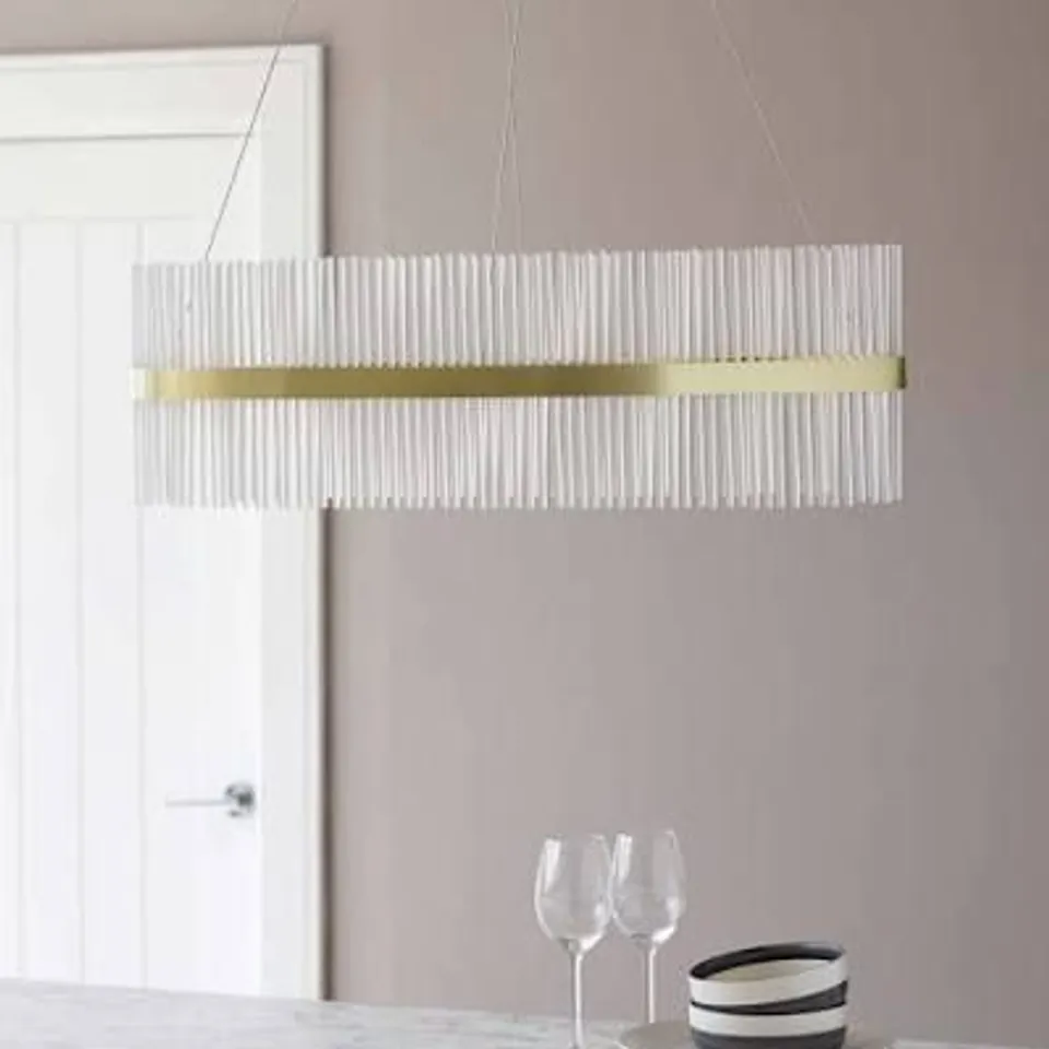 BOXED DANETTI MILA CHROME OVAL HALO PENDANT LIGHT