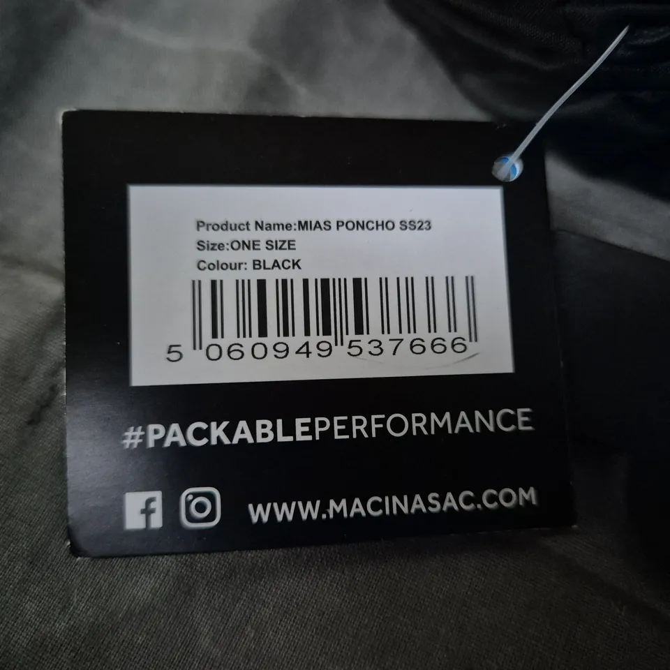 MAC IN A SAC MIAS PONCHO SS23 – BLACK, ONE SIZE