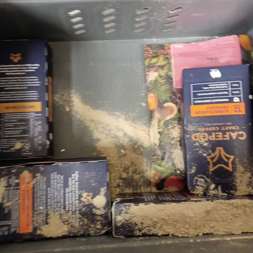 BOX OF APPROX 10 ITEMS TO INCLUDE MYPROTEIN IMPACT DIET WHEY, ANCIENT LAKES MAGNESIUM SALT AND CAFEPODS CRAFT COFFEE 