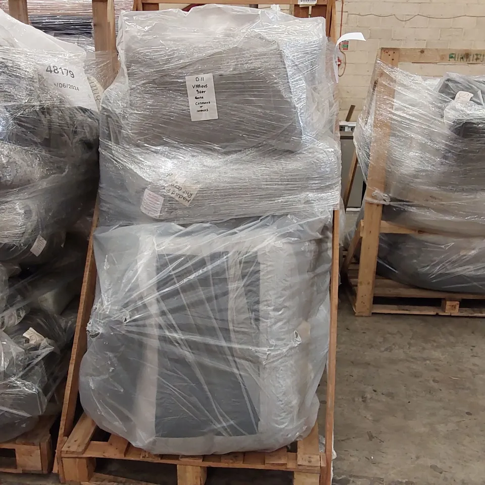 PALLET OF ASSORTED SOFA PARTS AND CUSHIONS