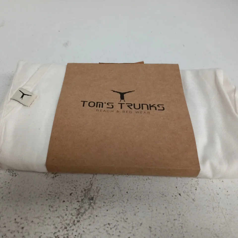TOMS TRUNKS FLIP LINEN TROUSER – WHITE & PINK – SIZE M