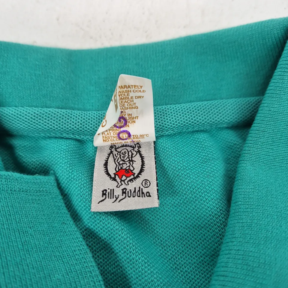 BILLY BUDDHA POLO SHIRT – TURQUOISE – 100% COTTON – SIZE XL