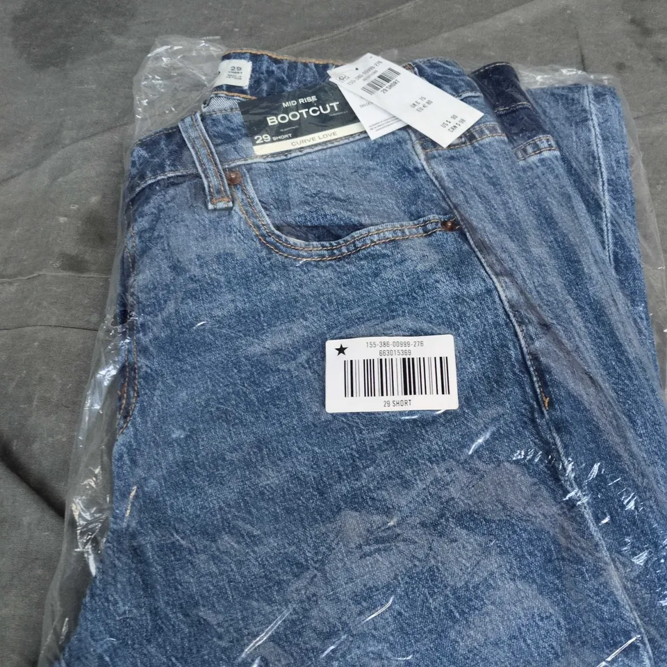 ABERCROMBIE & FITCH MID RISE BOOTCUT JEANS – CURVE LOVE, UK 10 (US 29 SHORT) – BLUE DENIM