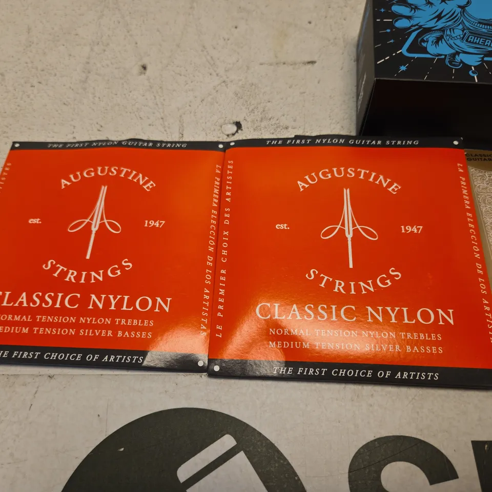 FIVE ASSORTED MUSIC ACCESSORIES TO INCLUDE; D'ADDARIO PRO-ARTE NYLON CORE CLASSICAL GUITAR STRINGS EJ45