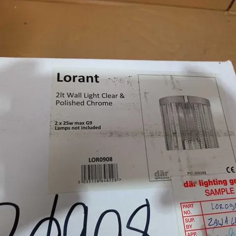 LORANT 2LT WALL LIGHT CLEAR & POLISHED CHROME