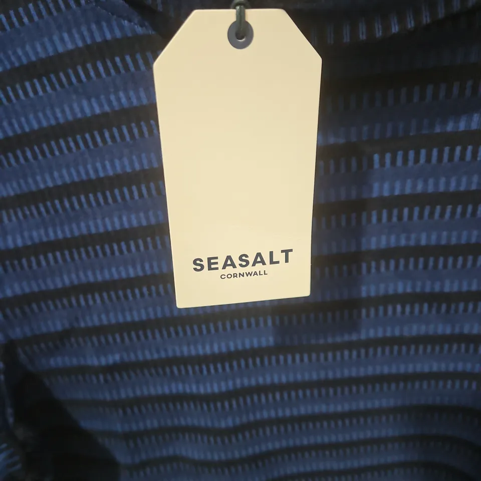 SEASALT CORNWALL BLUE STRIPED KNIT TOP (WOMEN) - UK 14 