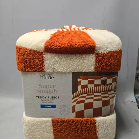 SUPER SNUGGLY TEDDY FLEECE DUVET SET WITH 2 PILLOWCASES - KING
