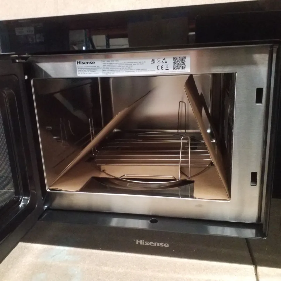 HISENSE BIM325G52BGUK 25 LITRE 39CM HIGH, BUILT IN SMALL MICROWAVE WITH GRILL - BLACK 
