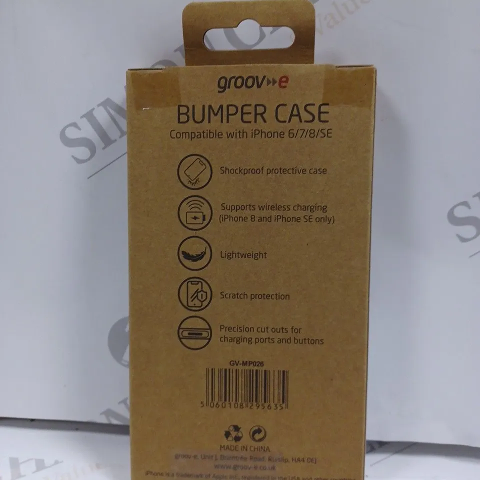 LOT OF APPROXIMATELY 100 GROOVE TPU EDGE WHITE BUMPER CASES FOR IPHONE 6/7/8/SE