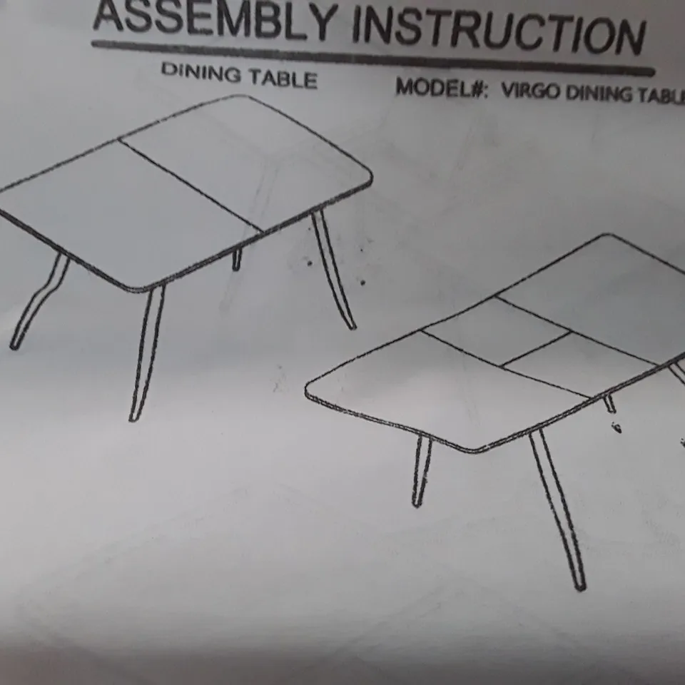 BOXED SET OF 4 BLACK METAL LEGS FOR VIRGO EXTENDABLE DINING TABLE (ONLY BOX 2 OF 2)